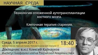 "Технология отложенной аутотрансплантации костного мозга" - Алексей Карнаухов на "Научной Среде"