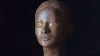 Escultura en greda - rostro femenino