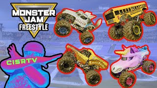 Monster Jam CRAZY Racing, Freestyle, Crashes, Jumps & Backflips #3 | SPARKLE SMASH, HUSKY, AVENGER