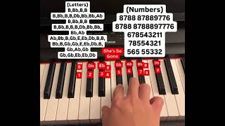 She’s So Gone piano tutorial (letters and numbers)