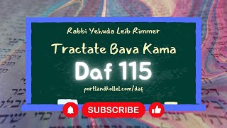 Daf Yomi Bava Kamma - Daf 115 with Rabbi Yehuda Leib Rimmer