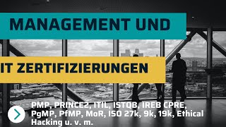 Überblick über Management und SAP Zertifizierungen | PMP Scrum ITIL P3O PgMP PfMP ISTQB IREB u.m.