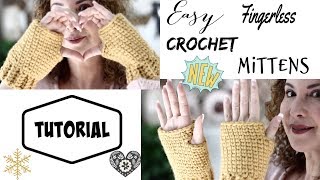 Easy Fingerless Crochet mittens