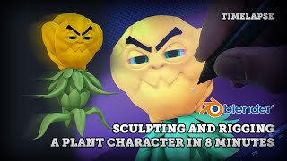 Sculpting and Rigging a Plant Character in 8 minutes... in Blender!