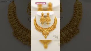 New design gold necklace set with earrings #haar designs #goldhaar #neckdesign