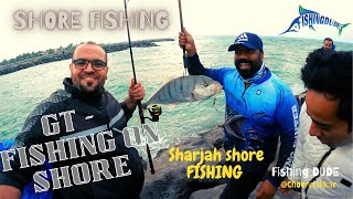 GT FISHING ON SHORE - jigging - Golden trevally - Heavy Strike #fishing #fishingdude. #casting