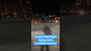 Terrain Park Night Skiing With Incredible Scenery! #skiing #shorts