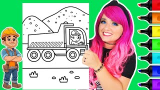 Coloring a Dump Truck Construction Vehicles Coloring Page | Caliart Brush Tip Markers