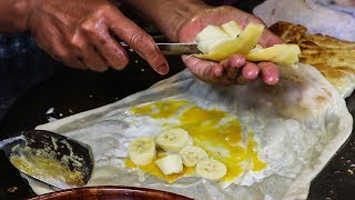 Banana, Chocolate and Egg Roti (Pancake), Thailand Street Food