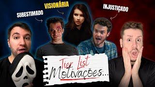 PÂNICO | TIER LIST DAS MOTIVAÇÕES DOS GHOSTFACES FEAT.  @canalvideoterapia@canalvideoterapia