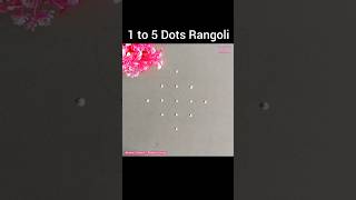 1 to 5 Dots Rangoli, Small Rangoli, Kolam, Muggulu #rangoli #Shorts