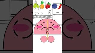 Kirby Animation - Emoticon TANGHULU Mukbang 🍓🫐🍇 #shorts