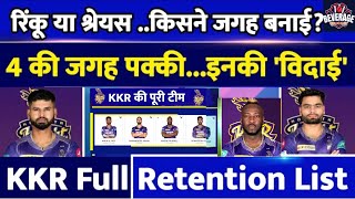 IPL Retention 2025: KKR की retention list| 5 खिलाड़ी पक्के, ये खिलाड़ी बाहर?IPL Mega Auction| IPL 18