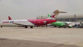 DANA AIR McDONNELL DOUGLAS MD85 [TAXI & TAKE OFF] LAGOS AIRPORT