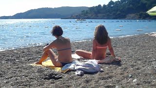 Beach in Becici, Montenegro.