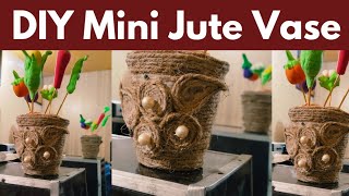 DIY Mini Jute Vase | How to Make a Beautiful Jute Vase with Disposable Glass & Jute Rope