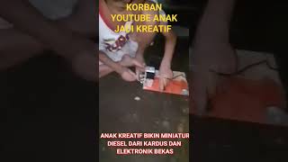 anak kreatif bikin miniatur diesel dari kardus dan elektronik bekas