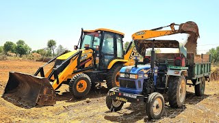 Jcb 3dx Xpert Loading Field Mud | Eicher 380 Tractor | Massey 241 Tractor | Massey 1035 Tractor