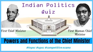 Powers and Functions of the Chief Minister - Quiz || #politics #chiefminister