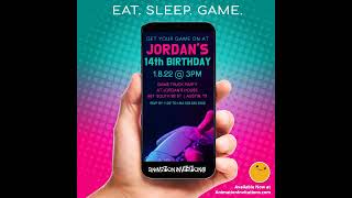 Eat. Sleep. Game. Invite Everyone to your Party with this Awesome Video Invitation!