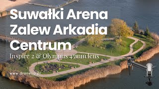 Suwałki z lotu ptaka - Suwałki Arena, Zalew Arkadia, Centrum - listopad 2020