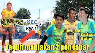 Teguh manjakan Farhan Halim .Fikri jose melawan juniornya Rizal si pemain 2meter!!