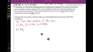 1-sample t-interval example