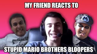 My Friend Reacts to Stupid Mario Brothers Movie BLOOPERS For the FIRST Time