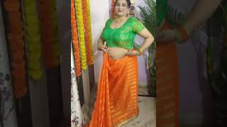 High class housewife Saree Draping Style | Indian housewife low waist saree Draping