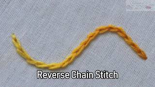 Reverse Chain Stitch In Hand Embroidery Stitches Tutorial