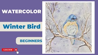 How to paint a bird on snow with watercolor , step by step and easy to follow.