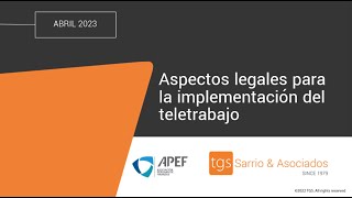 Webinar: Aspectos legales para la implementación del teletrabajo