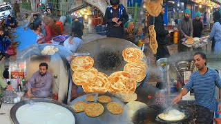 Early morning Breakfast in Jalalabad Afghanistan | Parati | Milk | Chai | Suba ka nashta street food