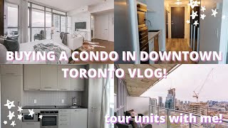 BUYING A CONDO IN DOWNTOWN TORONTO VLOG! | tour condos with me!