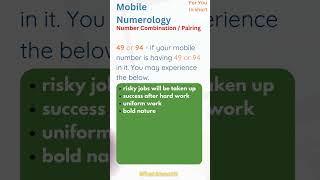 Mobile Numerology | 49 | 94 | Number Combination | WhatAboutIT