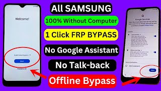 New 2024🔥Without Pc All Samsung Frp Bypass Android 11 | Offline Bypass/No Talk-back | Google Bypass