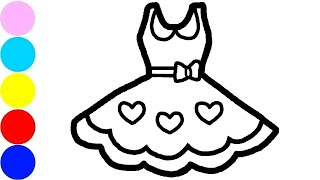 Dress with Hearts Drawing and Painting for Kids