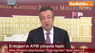 CHP  Erdoğan AYM Sözlerini Düzeltmediği Sürece Anayasa Masasına Oturmayız.