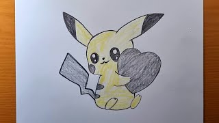 como desenhar o pikachu fofo com lápis passo a passo | desenhando pikahu | desenhos fáceis