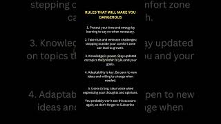 Rules That Will Make You Dangerous Save For Later #motivation #fyp