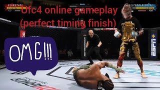 ufc4 perfect timing finish (taunt+kick) 💯 created fighter online gameplay (short)