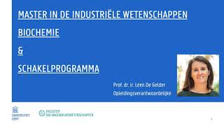 De Master Industriële Wetenschappen Biochemie aan de UGent en het schakelprogramma