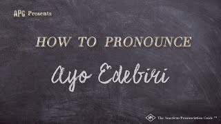 How to Pronounce Ayo Edebiri (According to AYO EDEBIRI!)