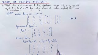 Rank of matrix || Echelon Form