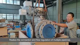 Electric Three-Way Ball Valve Using AOX-M Electric Actuator