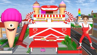 Rumah Yuta Dan Mio Jadi Toko Eskrim Didatangi Monster Eskrim Mata Satu || Sakura School Simulator