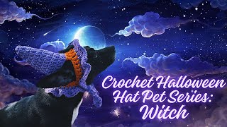 🎃 Crochet Halloween Hat Pet Series: Witch | Crochet Witch Dog/Cat Hat for Halloween ⛥