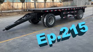 P215 Platform Flatbed Full Trailer With TWO Axles 8 Wheels For Middle Asia Kazakhstan Market