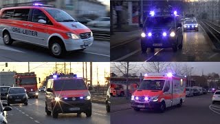 [VU 3] KdoW + HLF-B FW1, OrgL DRK, Doppel-FuStW Bundespolizei, NEF + RTW DRK zu Einsatz in Stuttgart