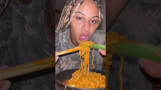 Eating Spicy Buldak Ramen late night mukbang asmr😮‍💨#buldakramen #buldak #eatingasmr #mukbang